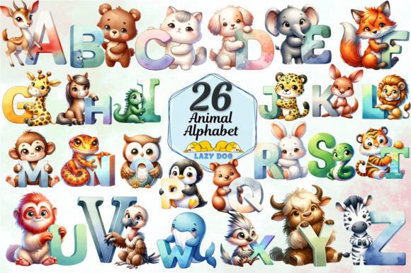 Animal Alphabet Sublimation Bundle: Creative Design Assets