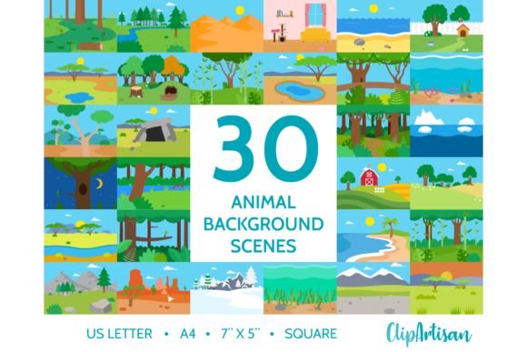 Animal Background Scene Clip Art: Instant Depth for Your Designs