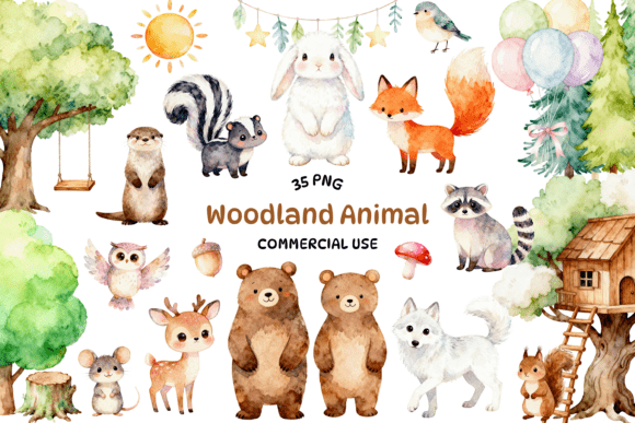 Bringing Nature Indoors with Woodland Watercolor Clipart