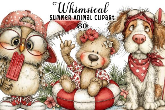 Bringing Personality to Print: The Whimsical Summer Animal Clipart Collection