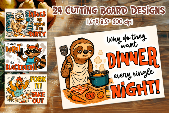 Bringing Personality to the Kitchen: The Funny Cutting Board Animal Sublimation Bundle