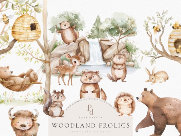 Cute Woodland Animal Clipart Bundle: Forest Frolics