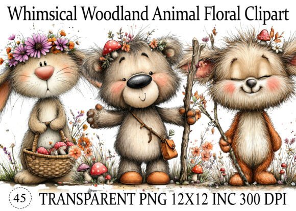 Enchant Your Designs: The Power of Whimsical Woodland Animal Floral Clipart