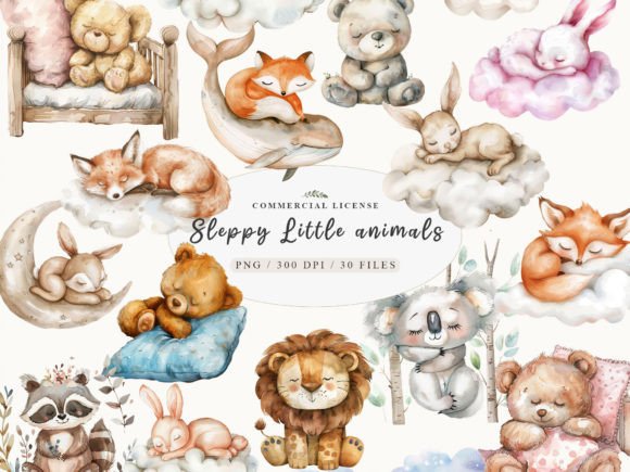 Enchanting Designs with Sleeping Baby Animal, Sweet Dreams PNG