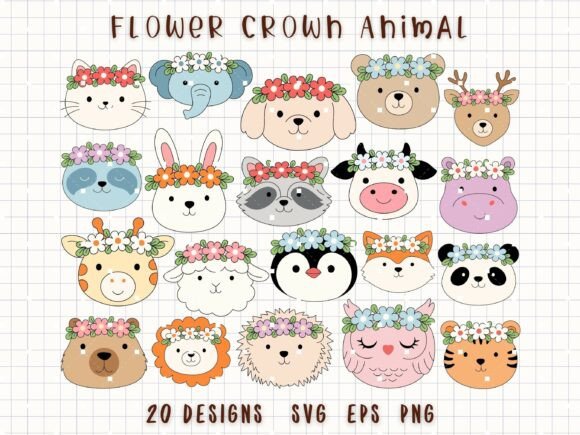 Flower Crown Animal SVG Clipart: Softening Brand Identities