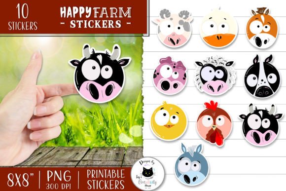 Funny Farm Animal Sticker Pack for Creative Projects