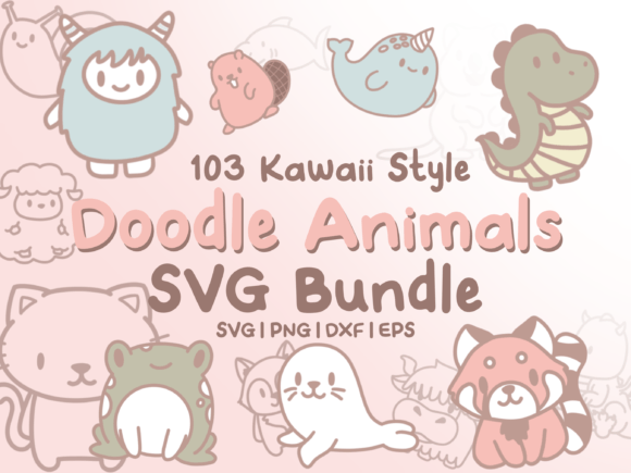 Kawaii Animal SVG Bundle: 103 Adorable Designs for Creators