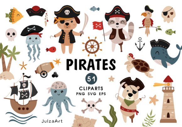 Pirate Clipart & Animal SVGs: A Treasure Trove for Designers