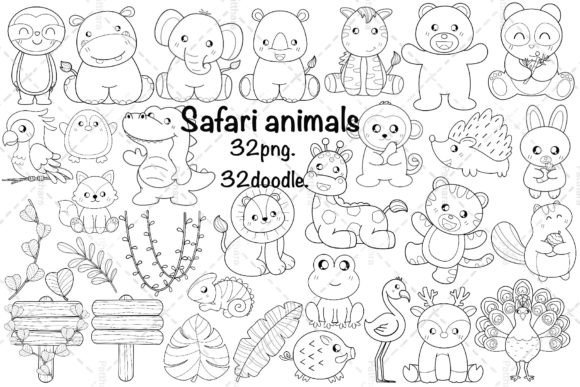 Safari Animal Doodle Clip Art: Wild Creativity Unleashed