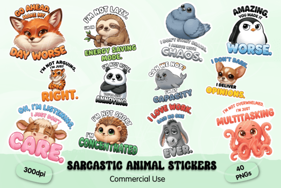 Sarcastic Animal PNG Stickers: The Ultimate Dose of Digital Attitude