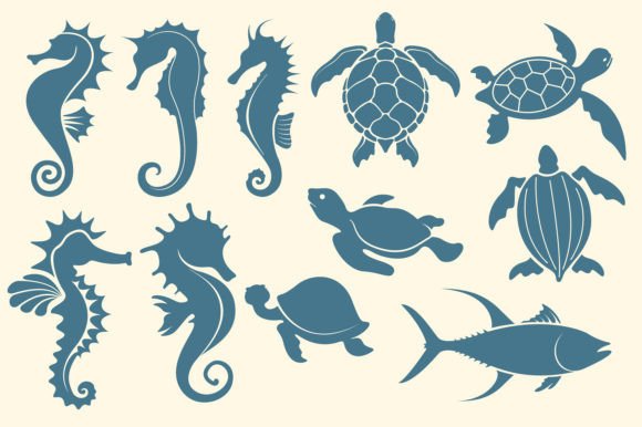 Sea Animal Silhouette Vectors: Essential Design Assets