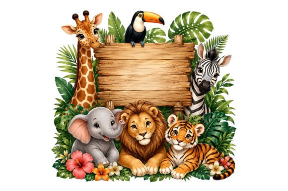 Unleash Your Wild Side with Safari Animal Sign Clipart