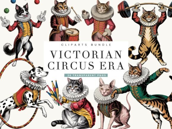 Victorian Circus Era Animal Clipart: A Designer's Whimsical Toolkit