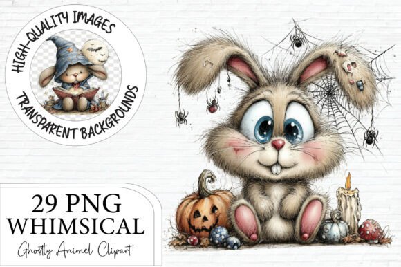 Whimsical Halloween Ghostly Animal: A Designer's Playful Asset