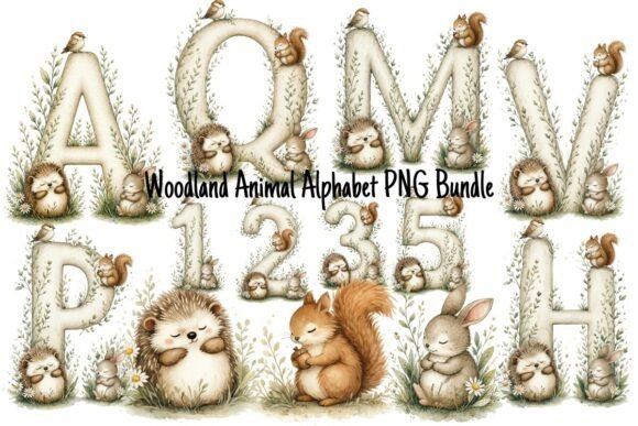 Woodland Animal Alphabet PNG Bundle: A Cozy Design Solution