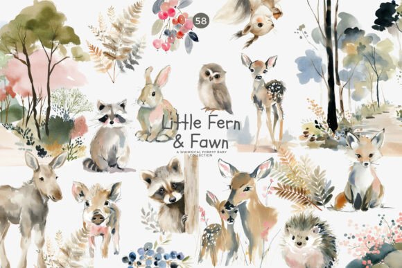 Woodland Baby Animal Clipart Bundle Png